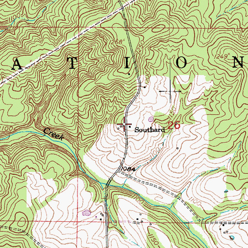 Topographic Map of Southard, MO