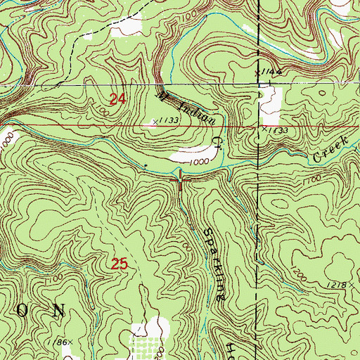 Topographic Map of Sparkling Hollow, MO