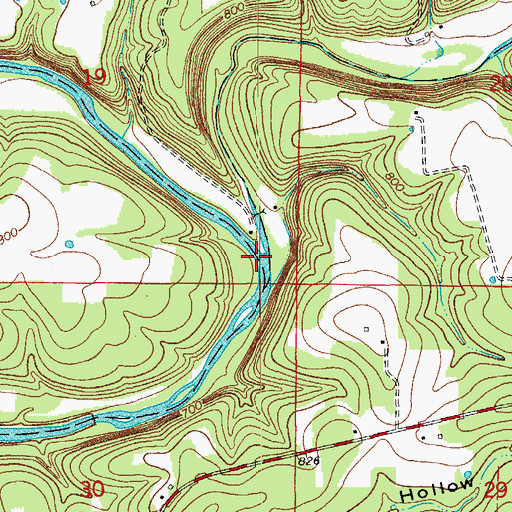 Topographic Map of Spring Creek, MO