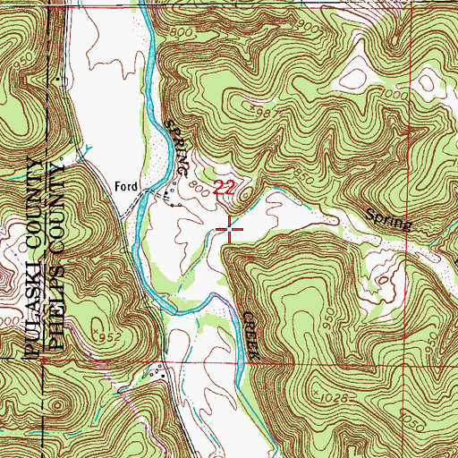 Topographic Map of Spring Hollow, MO