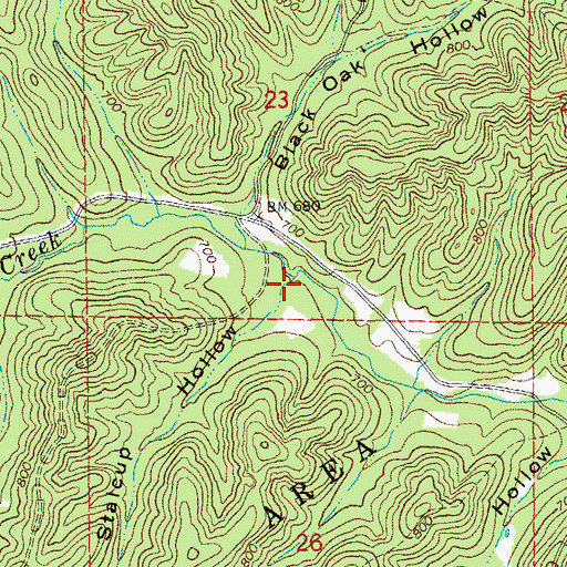 Topographic Map of Stalcup Hollow, MO