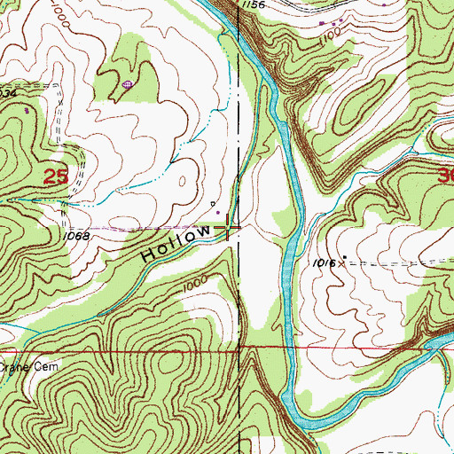 Topographic Map of Steam Mill Hollow, MO