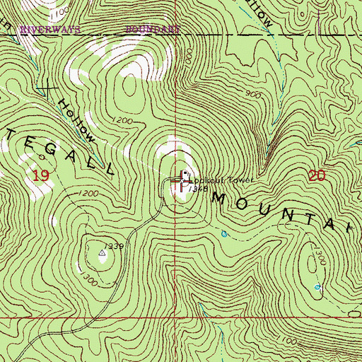 Topographic Map of Stegall Mountain, MO