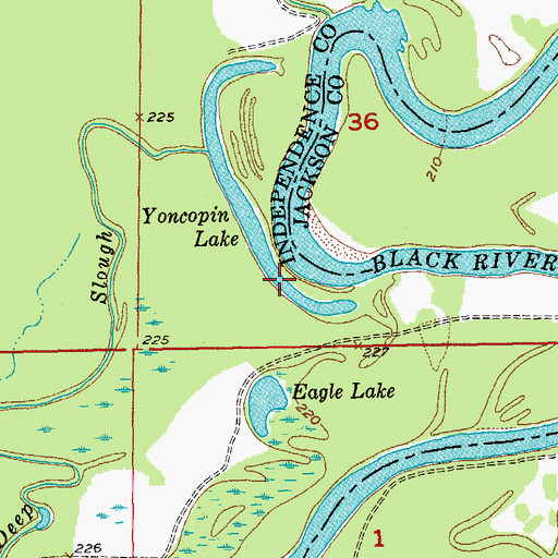 Topographic Map of Yoncopin Lake, AR