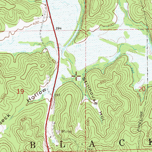 Topographic Map of Stillhouse Hollow, MO