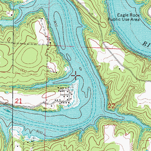 Topographic Map of Stubblefield Branch, MO
