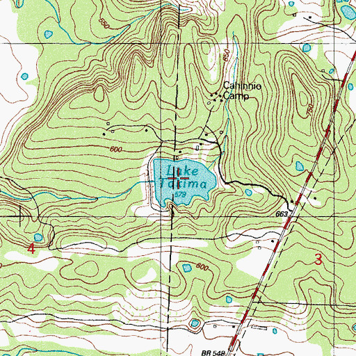 Topographic Map of Lake Takima, AR