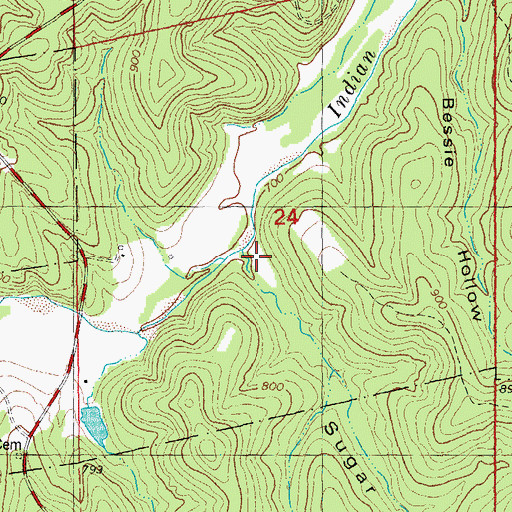 Topographic Map of Sugar Camp Hollow, MO