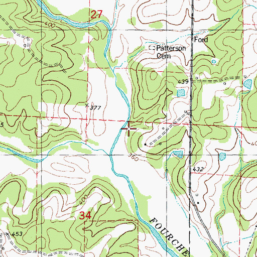 Topographic Map of Sugar Tree School (historical), MO