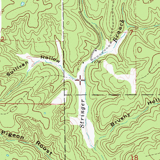 Topographic Map of Sullivan Hollow, MO