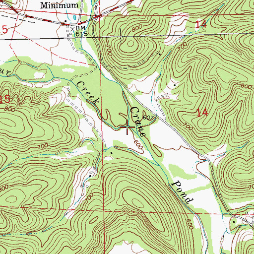 Topographic Map of Sulphur Creek, MO