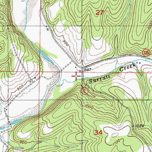 Topographic Map of Surratt Hollow, MO