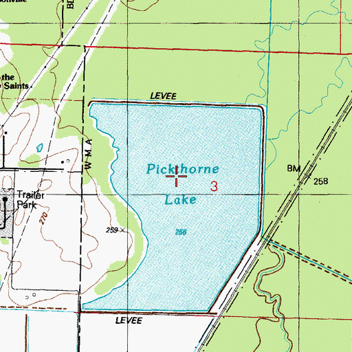 Topographic Map of Pickthorne Lake, AR