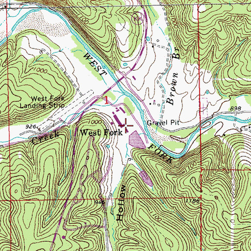 Topographic Map of Sutterfield Hollow, MO