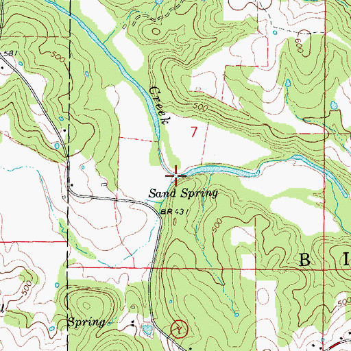 Topographic Map of Swamp Creek, MO