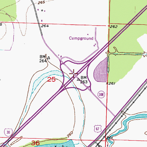 Topographic Map of Interchange 7, AR
