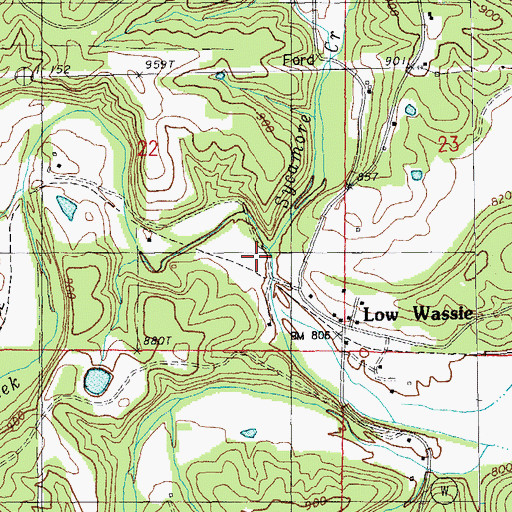 Topographic Map of Sycamore Creek, MO