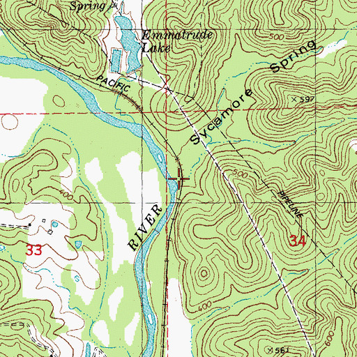 Topographic Map of Sycamore Spring Hollow, MO