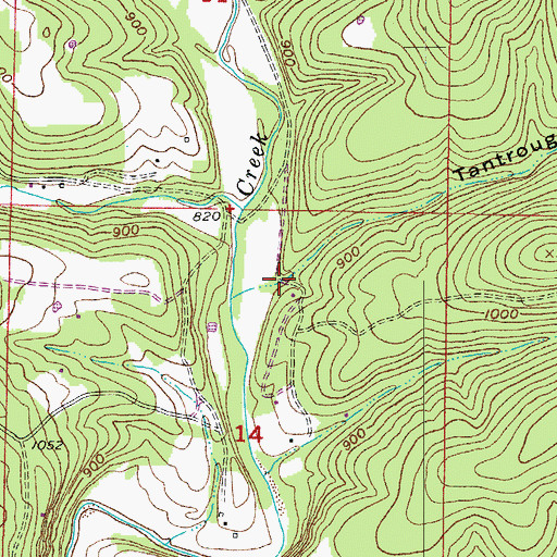 Topographic Map of Tantrough Hollow, MO