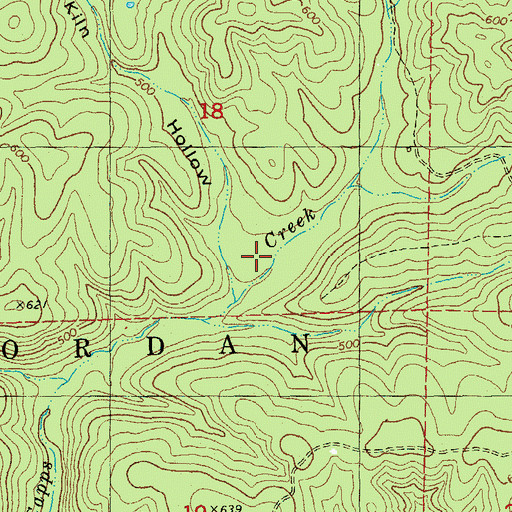 Topographic Map of Tar Kiln Hollow, MO