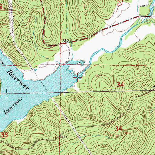 Topographic Map of Taum Sauk Creek, MO