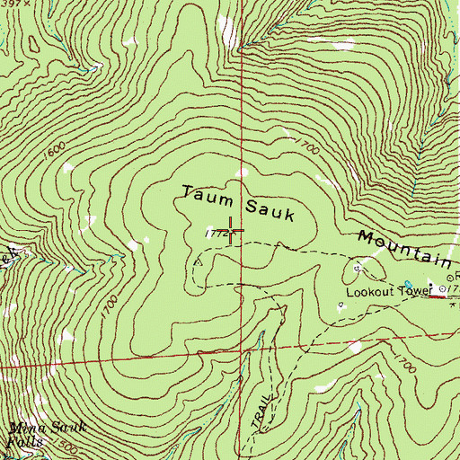 Topographic Map of Taum Sauk Mountain, MO