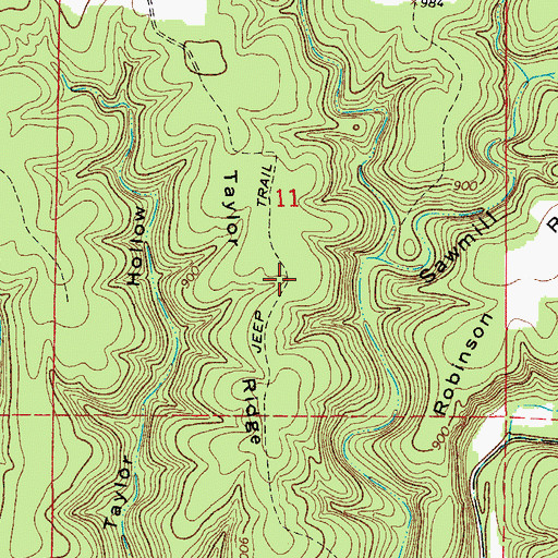 Topographic Map of Taylor Ridge, MO