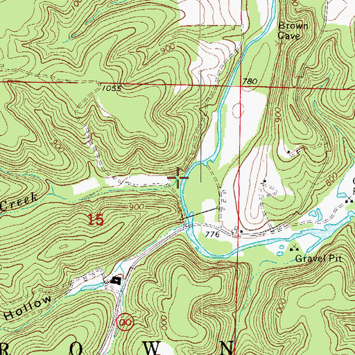 Topographic Map of Teeter Creek, MO