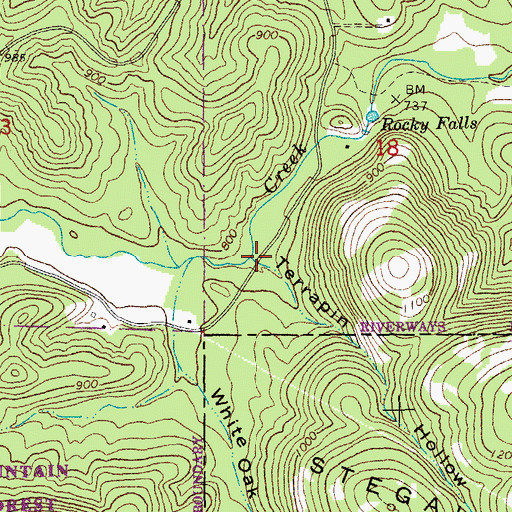 Topographic Map of Terrapin Hollow, MO
