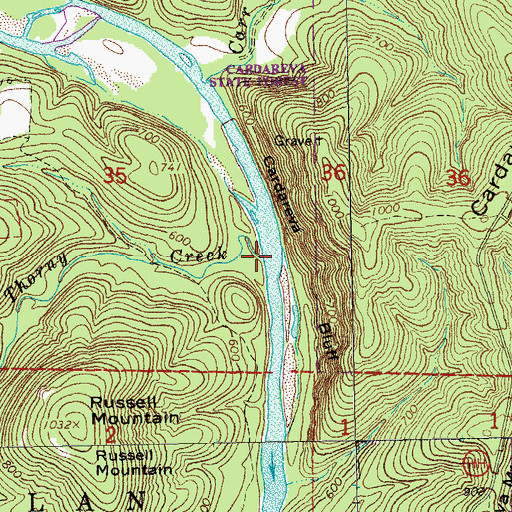 Topographic Map of Thorny Creek, MO