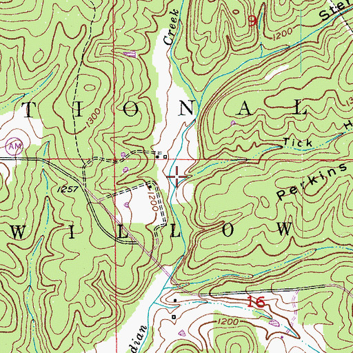 Topographic Map of Tick Hollow, MO