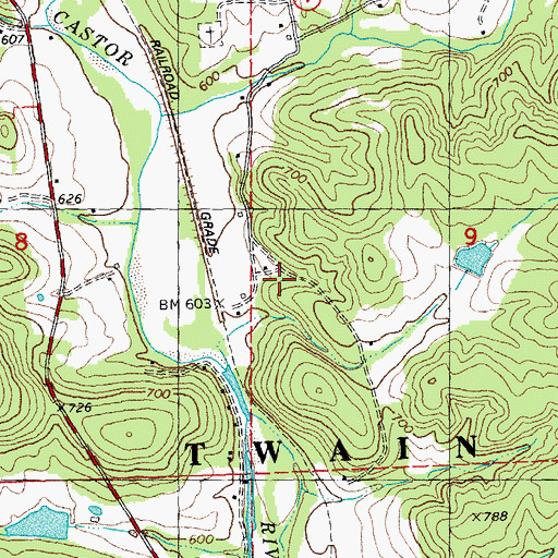 Topographic Map of Tiptop School, MO