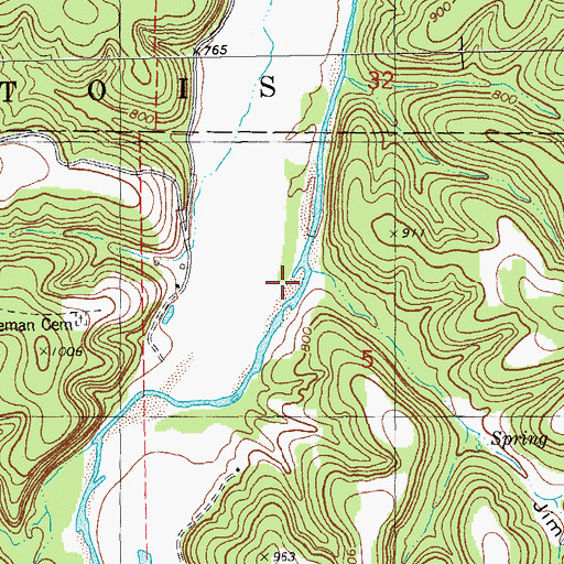 Topographic Map of Tom Hollow, MO
