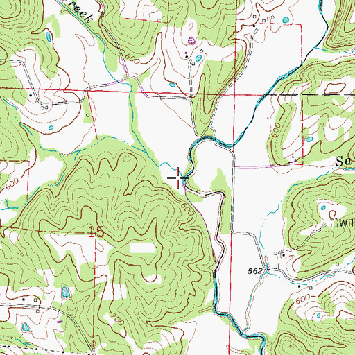 Topographic Map of Town Creek, MO