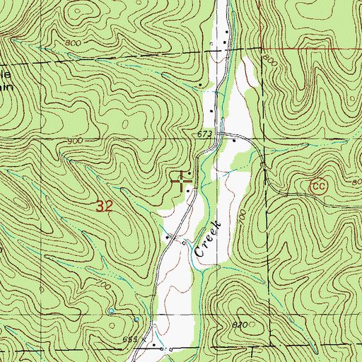 Topographic Map of Trace Creek School (historical), MO