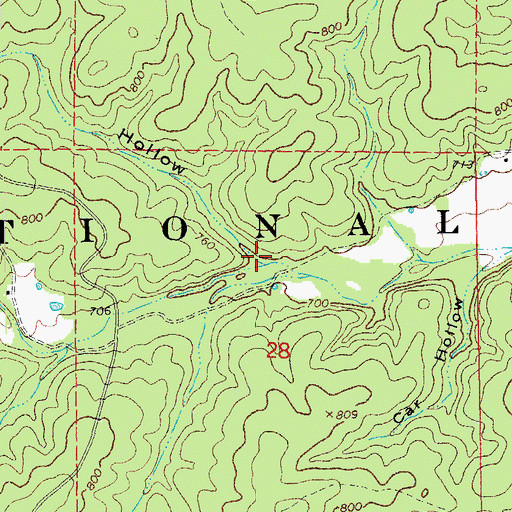 Topographic Map of Tram Hollow, MO