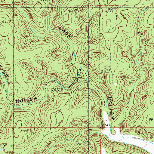 Topographic Map of Tram Hollow, MO