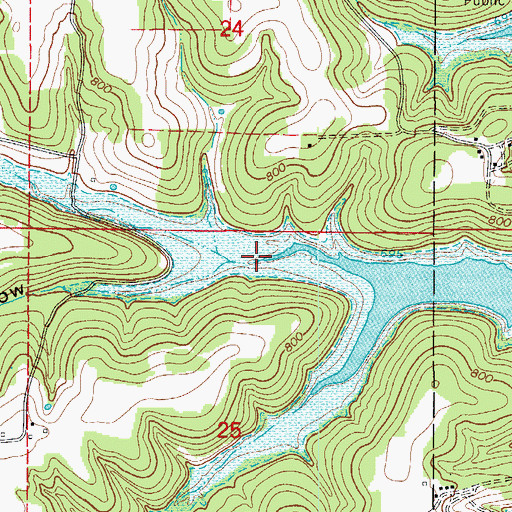 Topographic Map of Turkey Creek, MO