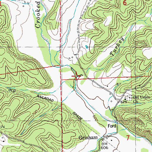 Topographic Map of Turkey Creek, MO