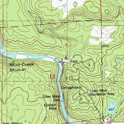 Topographic Map of Turkey Creek, MO