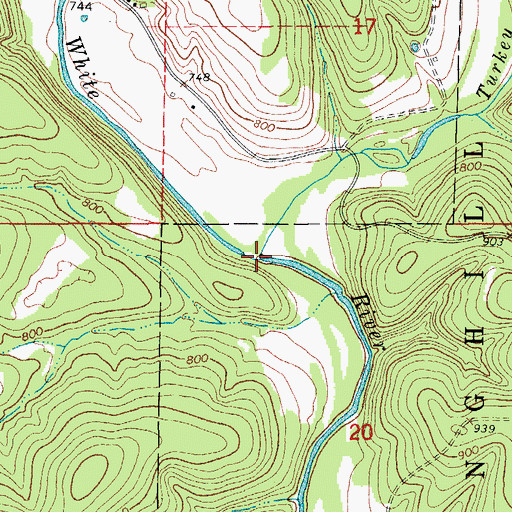 Topographic Map of Turkey Creek, MO