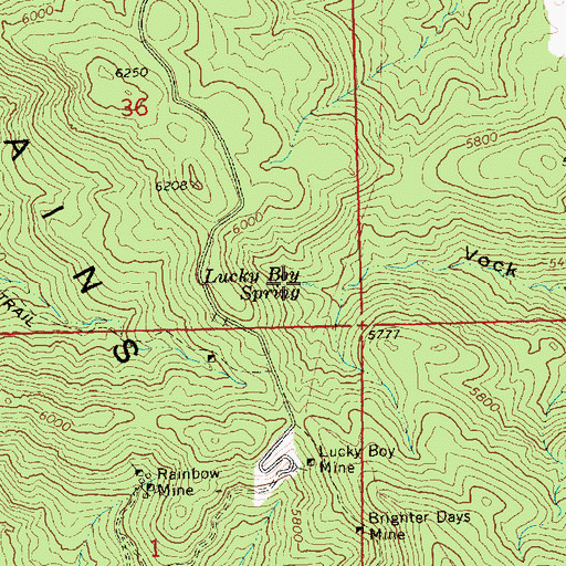 Topographic Map of Lucky Boy Spring, AZ