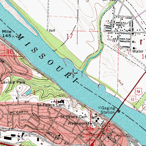 Topographic Map of Turkey Creek, MO