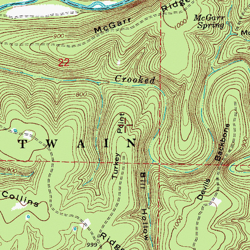Topographic Map of Turkey Point, MO