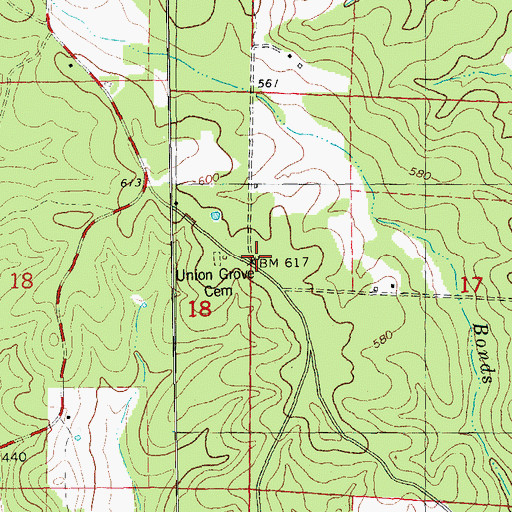Topographic Map of Union School, MO
