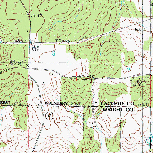 Topographic Map of Union Star Church (historical), MO