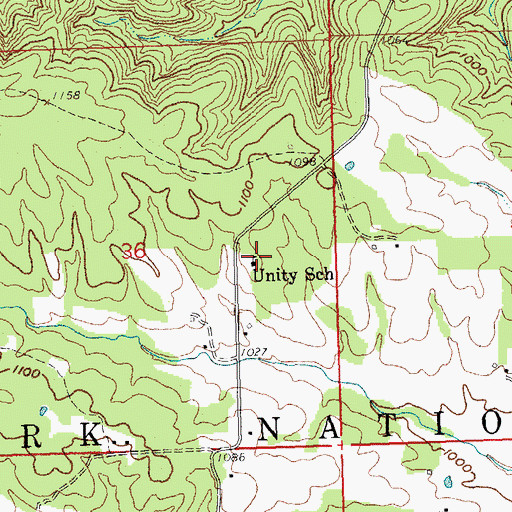 Topographic Map of Unity School, MO