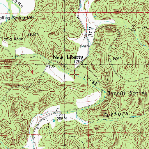 Topographic Map of Van Winkle Hollow, MO