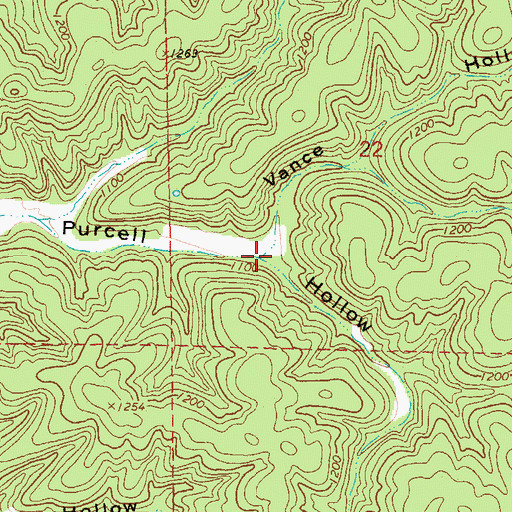 Topographic Map of Vance Hollow, MO