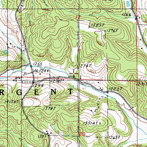 Topographic Map of Varvel School, MO